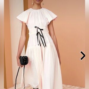 Ulla Johnson Cream Maxi Dress with Black Bow